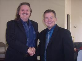 Me and my friend Pastor Mark Ellis at the Upper Room church.